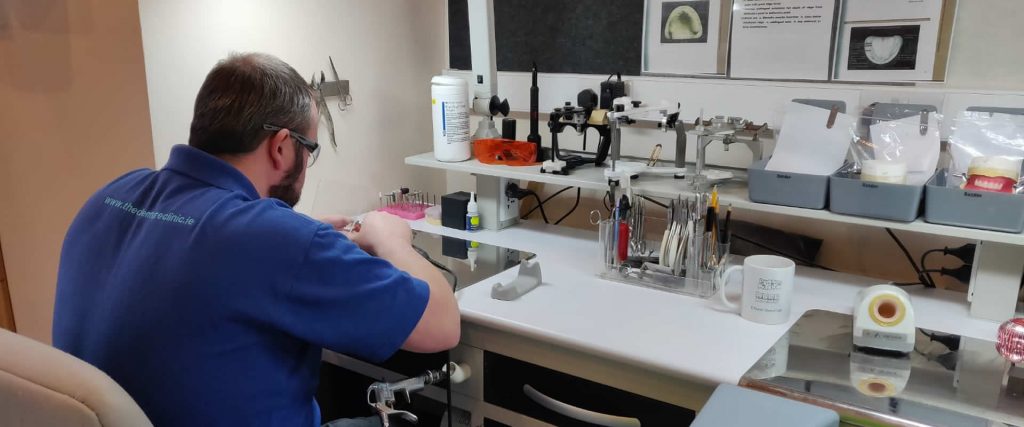 Kevin Doran at work making a denture